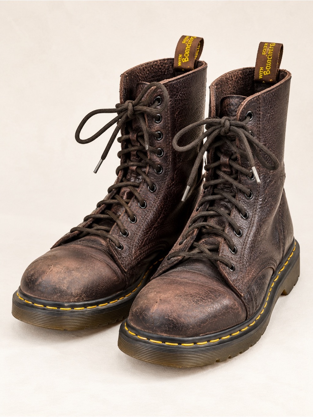 Dr. Martens Vintage Size UK 5 Brown Leather Made in England Combat Boots